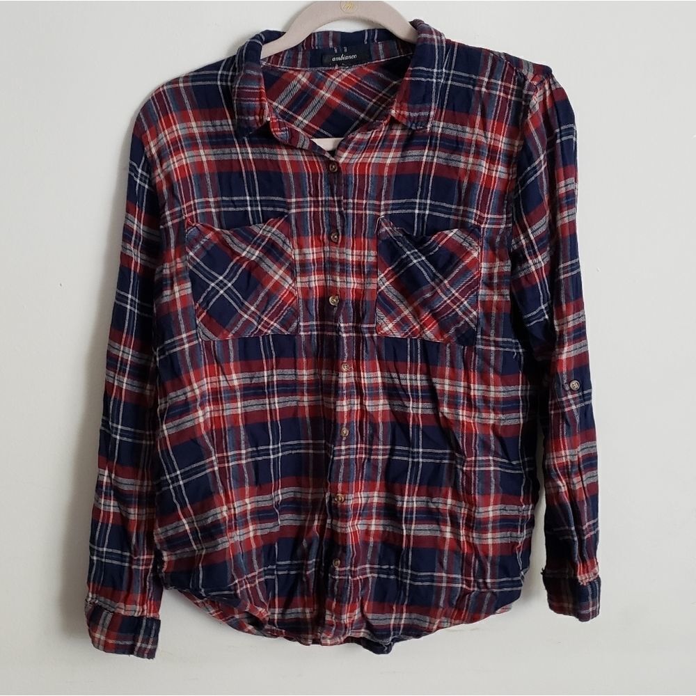 Womens Plaid Button Down Shirt 